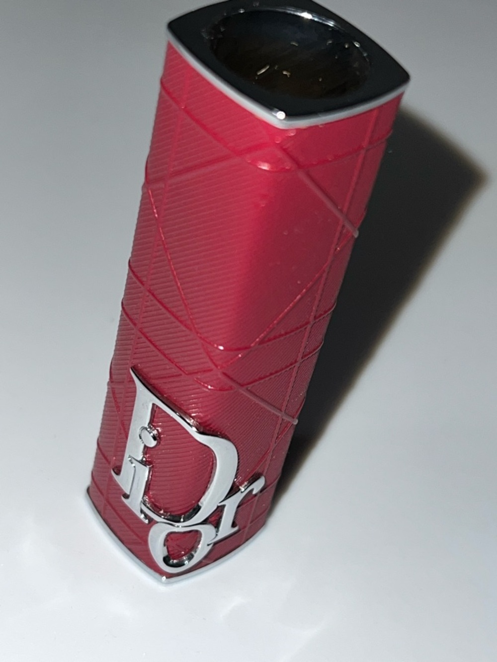 Dior Parfums Dior Addict Quilted Lipstick Case with Silver Logo in Brick - Picture 4 of 5